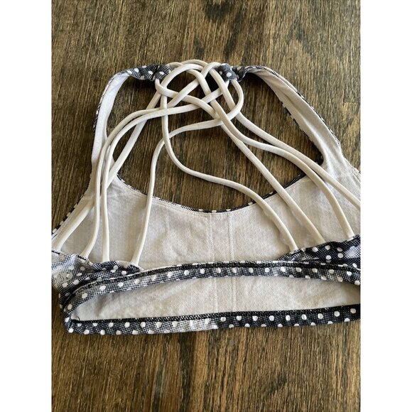 Lululemon Women's Black White Print Pattern Sports Bra Criss Cross Back Size 4 - Picture 6 of 7